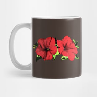 Petunias - Two Red Petunias Mug